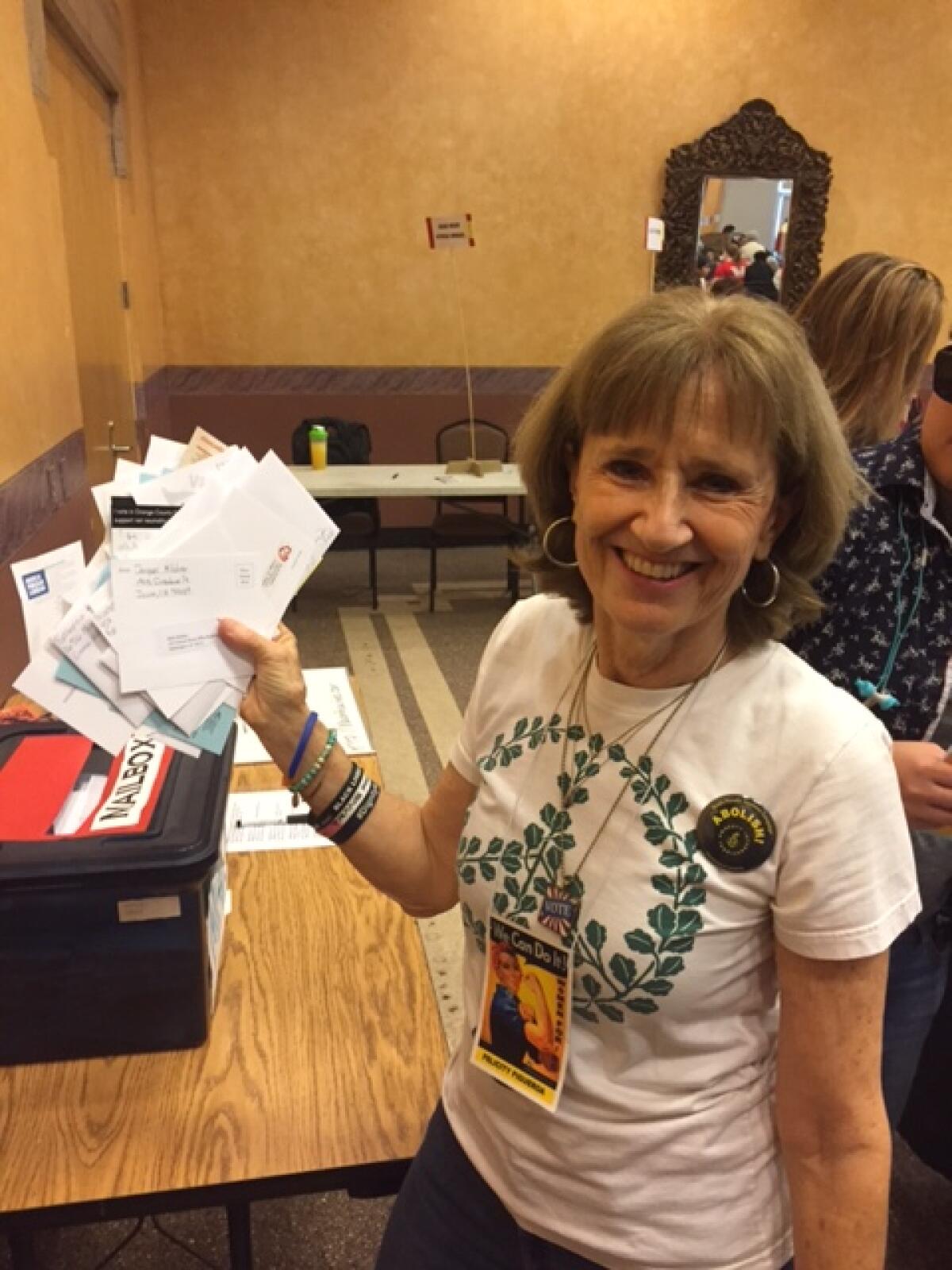 Felicity Figueroa at the Great American Write-In at the Delhi Center in Santa Ana in 2018.