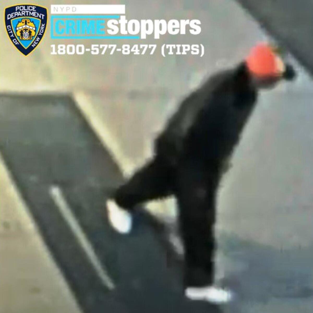 Image of suspected attacker from surveillance video
