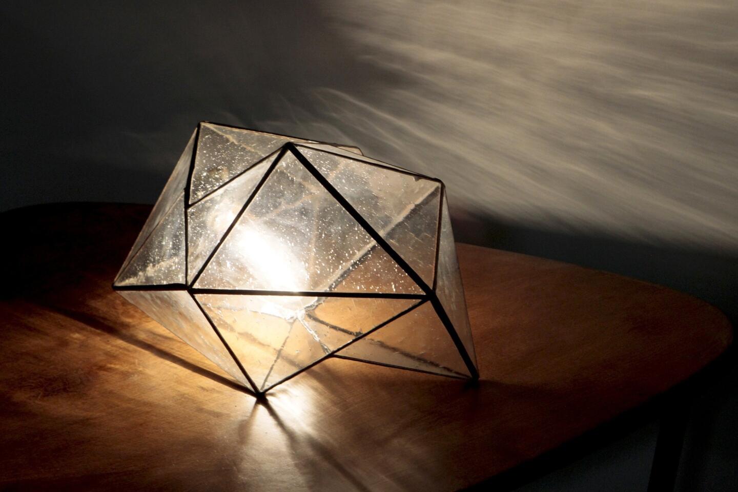 Koharik's prototype for the Geometric lamp made with seeded glass sells for $550. "It can be used as a table lamp or a pendant," the designer says, "and I also like to use them on the floor to fill dark corners of a room."