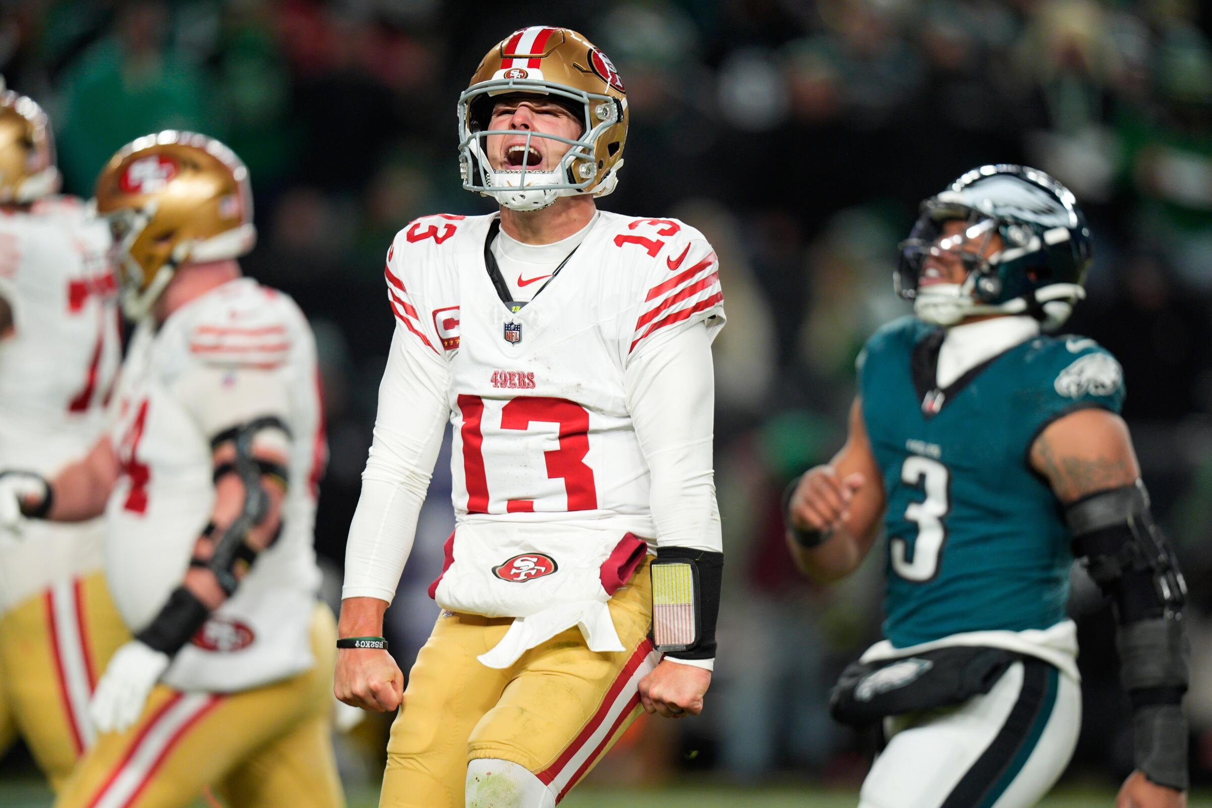 NFC wild-card playoffs: 49ers eliminate defending champion Eagles - Los Angeles Times