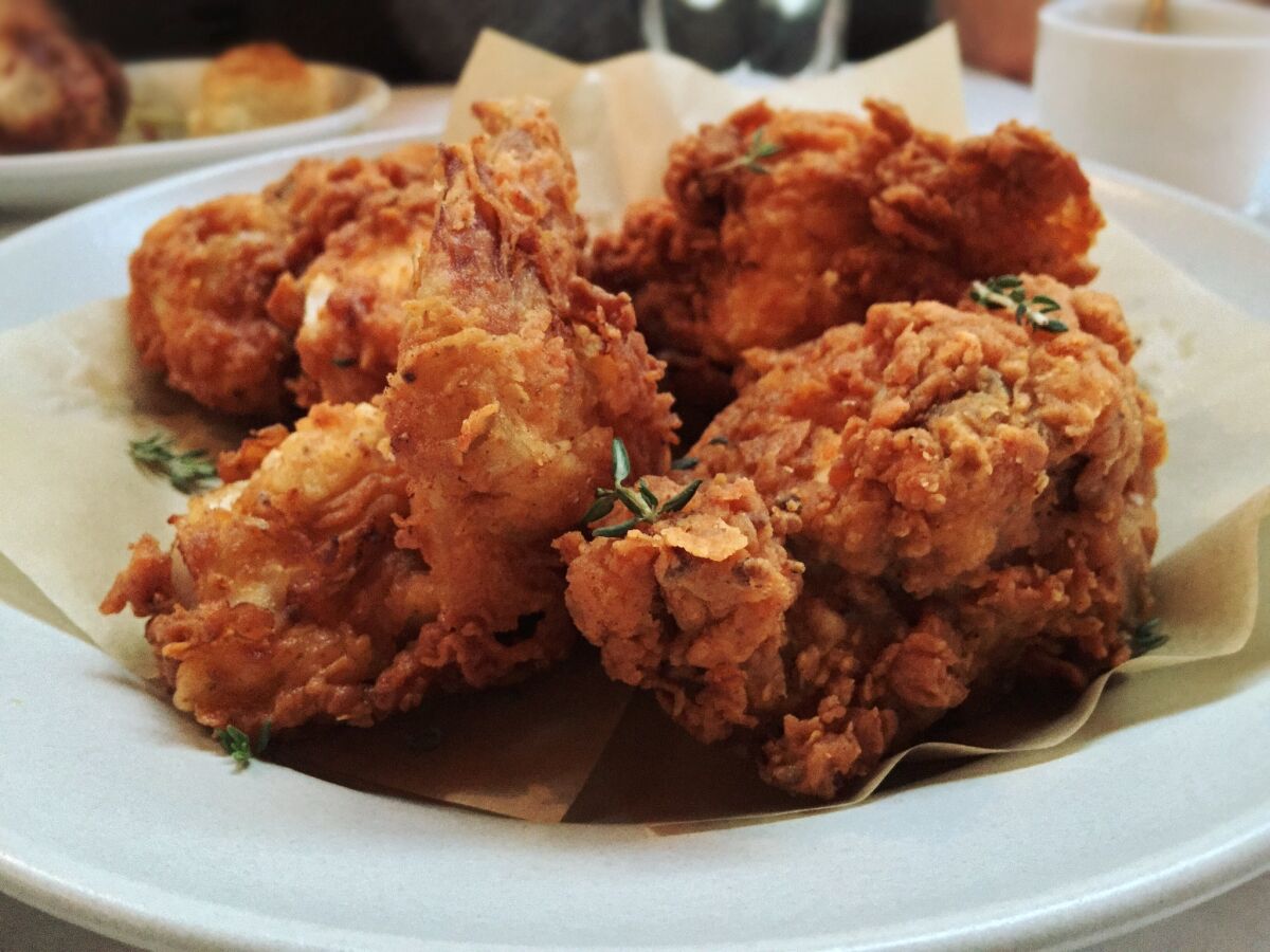 The fried chicken at Ledlow downtown.