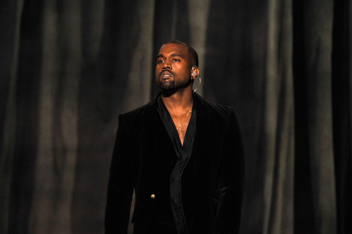 Kanye West during the 57th Annual Grammy Awards in 2015.