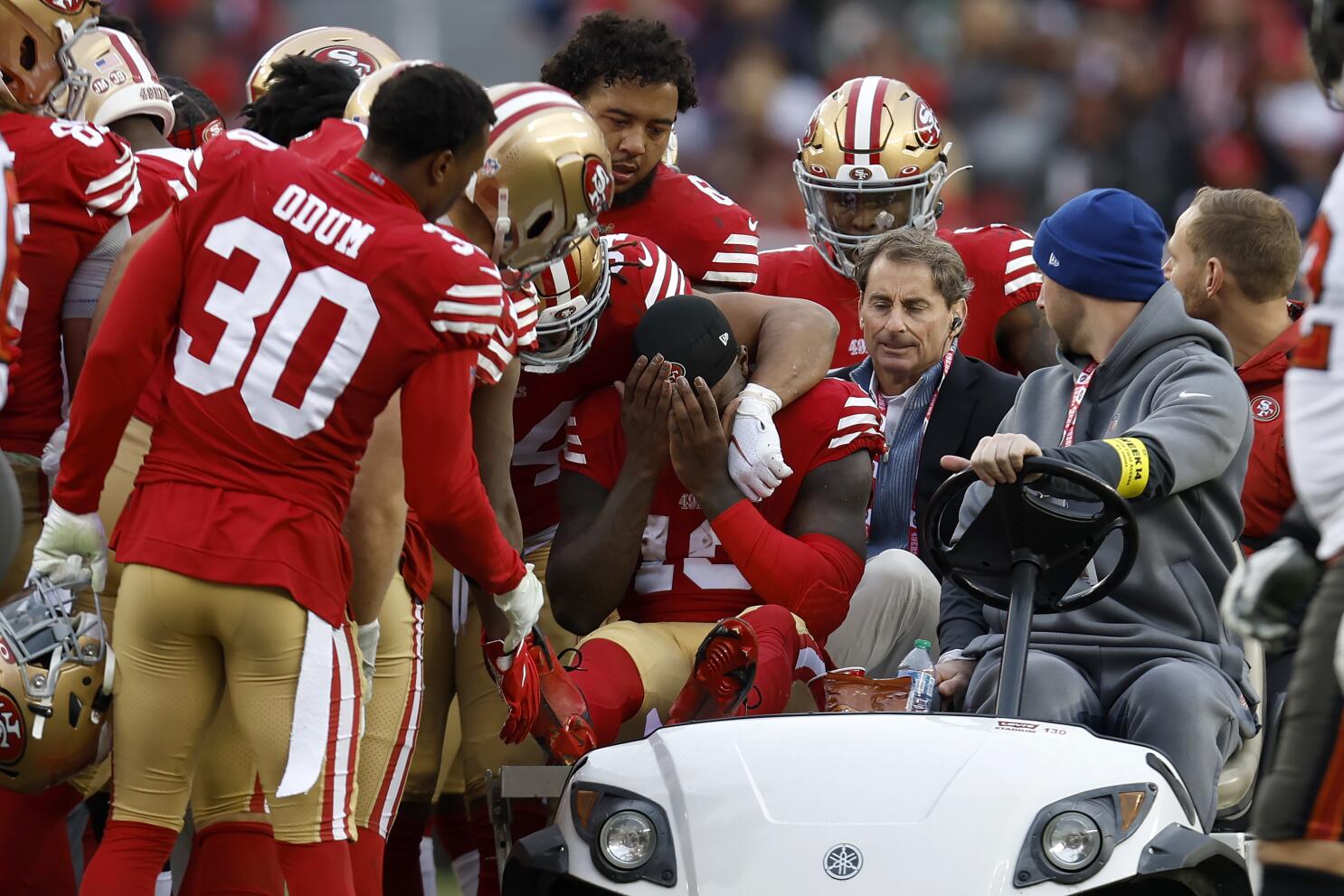 49ers lose star WR Deebo Samuel to left ankle injury - The San Diego  Union-Tribune