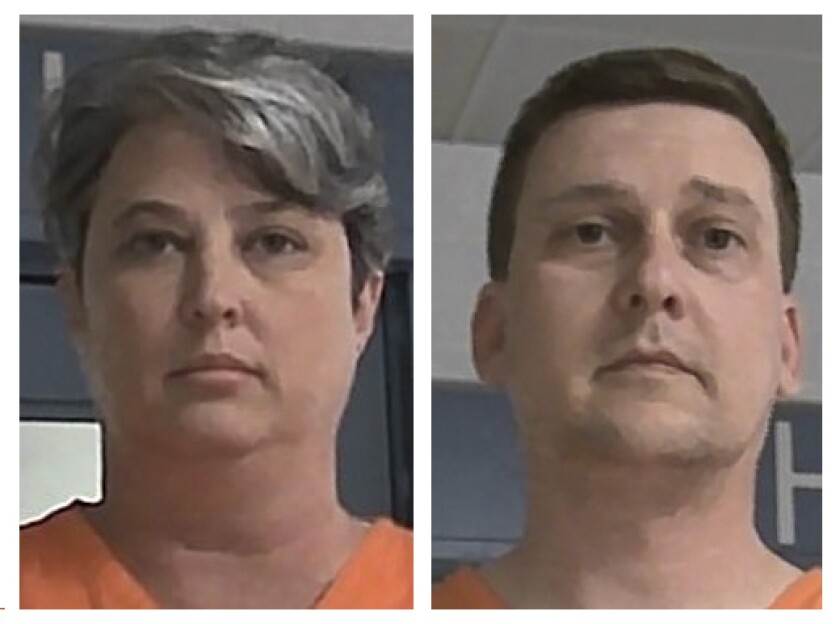 Mugshots of Diana Toebbe, left, and Jonathan Toebbe