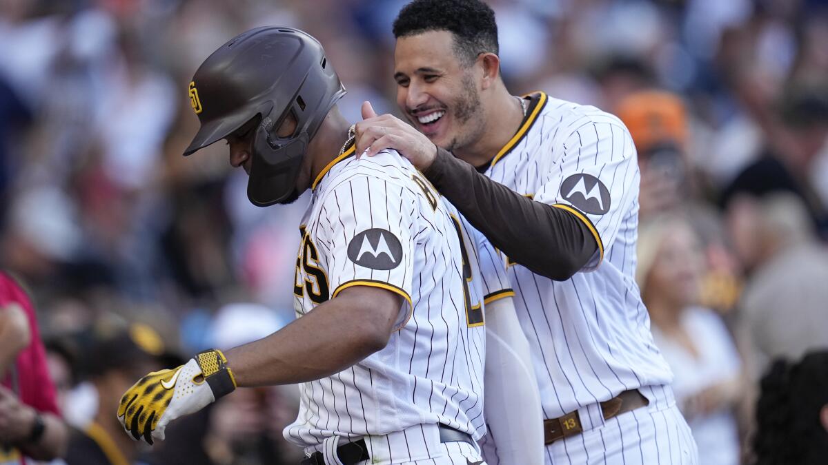 San Diego Padres' Ha-Seong Kim batting during the second inning of a  baseball game against the San Francisco Giants, Friday, July 8, 2022, in  San Diego. (AP Photo/Gregory Bull Stock Photo 