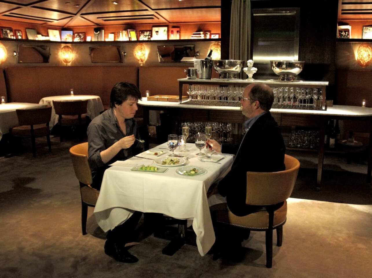 Violinist Joshua Bell, left, joins Food Editor Russ Parsons in 14 courses.