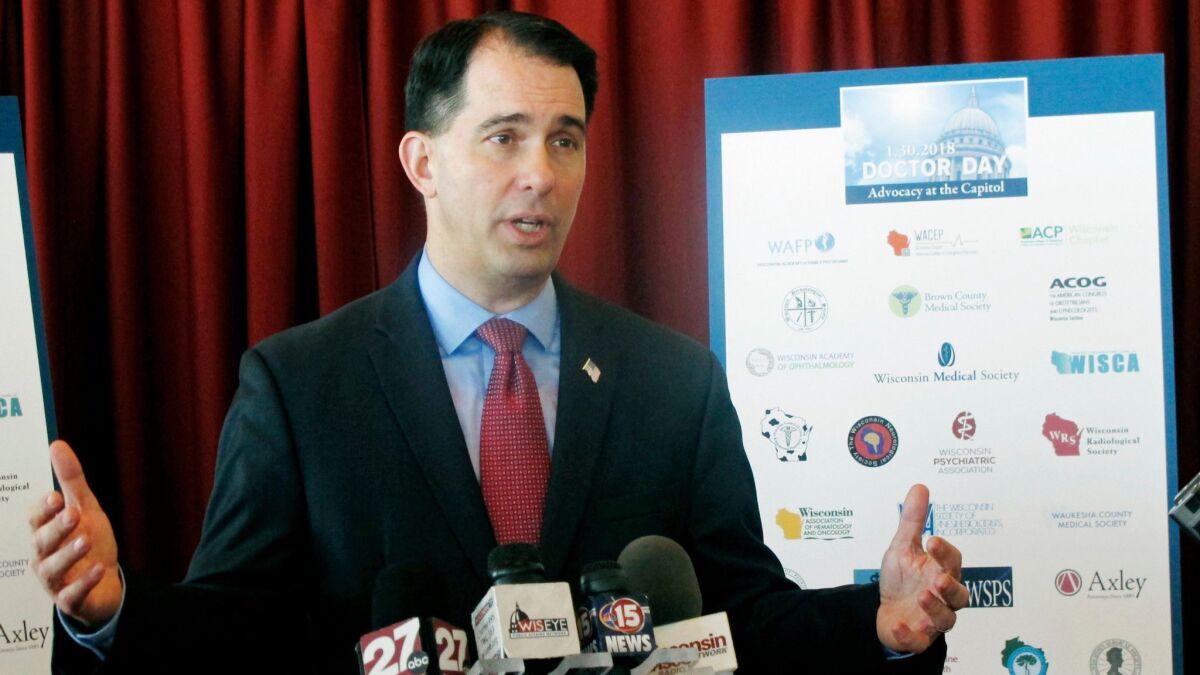 Wisconsin Gov. Scott Walker sued in 2015 to be able to give drug tests to adults applying for food stamps.
