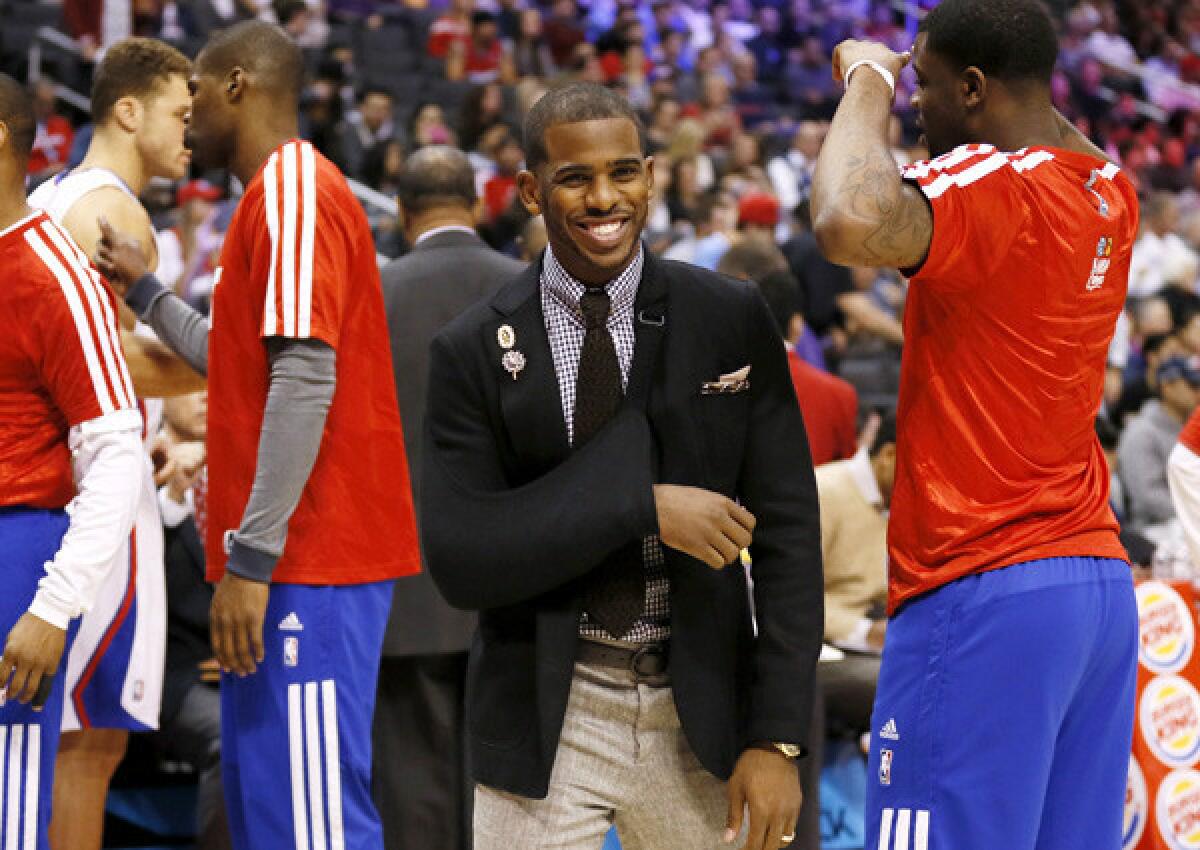 Point guard Chris Paul might still be in street clothes when the Clippers host the Philadelphia 76ers on Sunday evening.