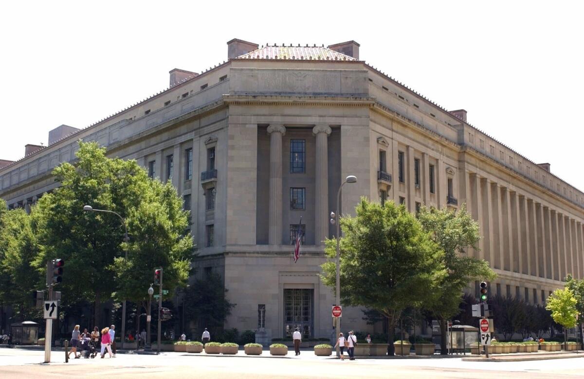 The Department of Justice in Washington. 