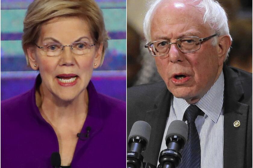 Sen. Elizabeth Warren and and Bernie Sanders.
