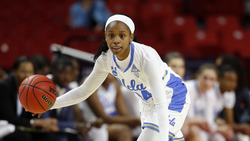 UCLA guard Japreece Dean drives against Tennessee in the NCAA women's basketball tournament March 23, 2019.