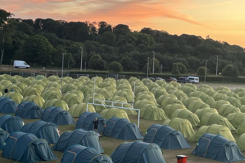 A view of the camp city outside of The Old Course at St. Andrews ahead of the 2022 British Open.