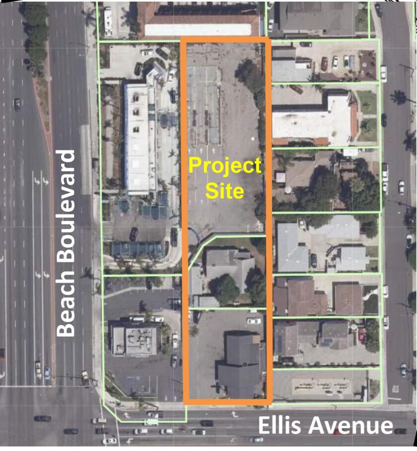 The Ellis Avenue condominiums will be built on the north side of the street, just east of Beach Boulevard.