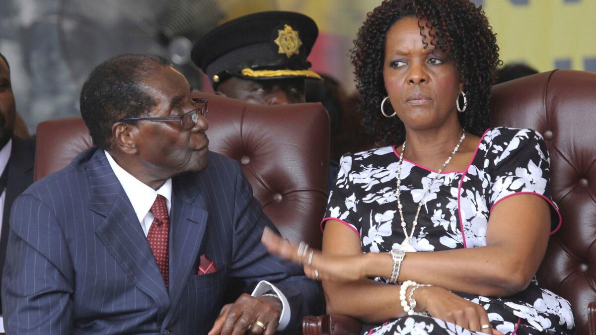 Zimbabwean President Robert Mugabe and his wife, Grace, attend his birthday celebrations in Masvingo on Feb. 27, 2016.