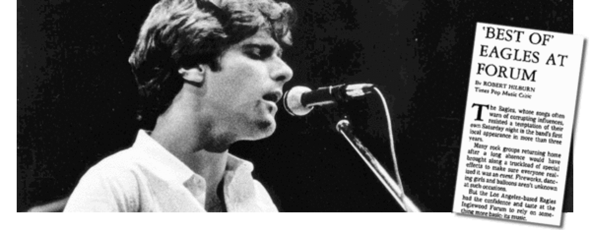 Glenn Frey performs withThe Eagles at the Forum in March of 1980.