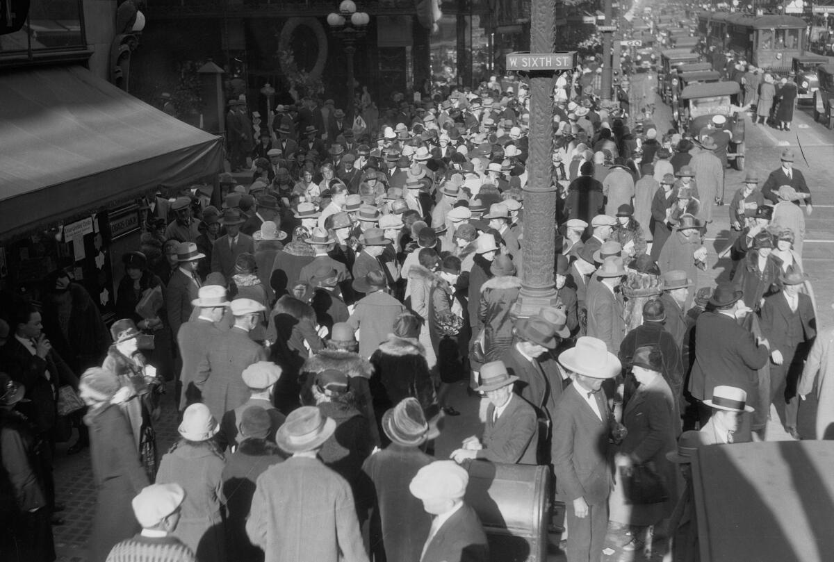 Christmas shopping crowd