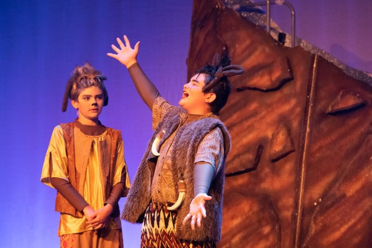 Kelly Anguiano’s son Emmett as “Pumbaa” in “The Lion King”