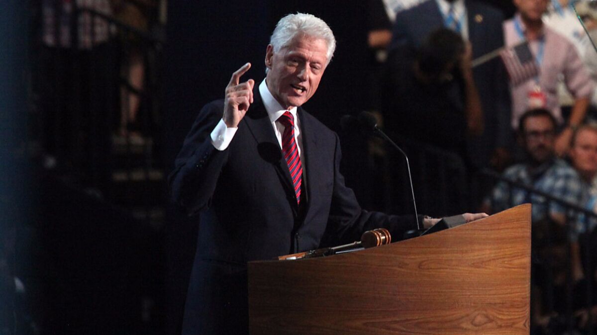 Former President Bill Clinton speaks at the 2012 Democratic National Convention in Charlotte, N.C.