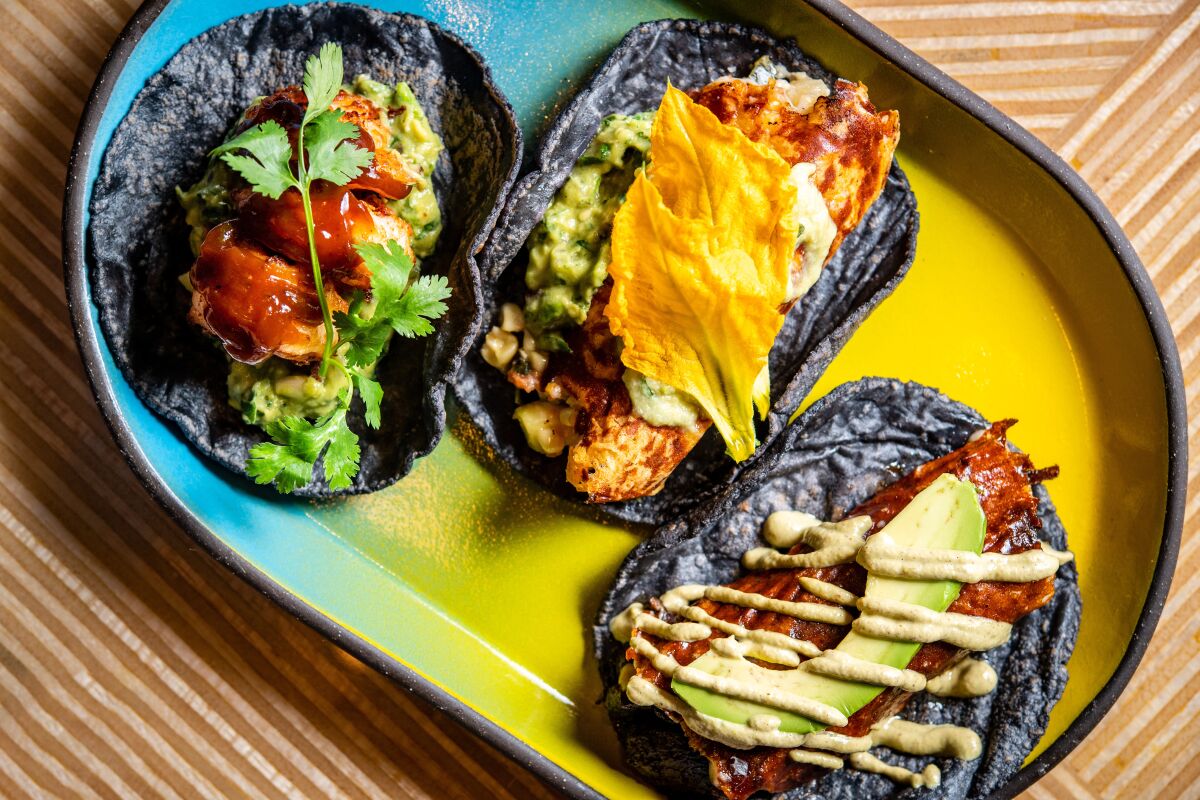 Puesto serves upscale, Mexico City-style tacos using house-prepared blue corn tortillas.