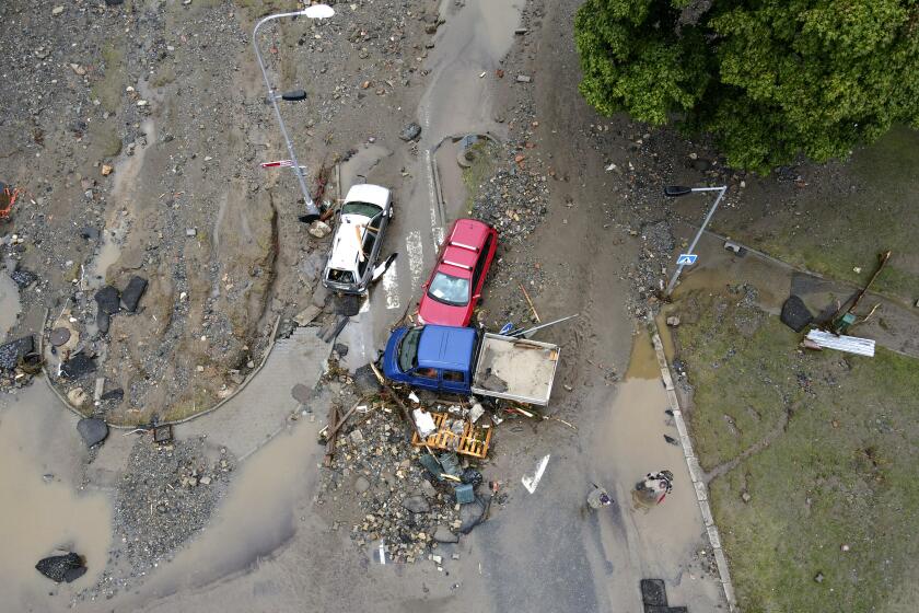 A view of the damage done by recent floods in Jesenik, Czech Republic, Monday, Sept. 16, 2024. (AP Photo/Petr David Josek)