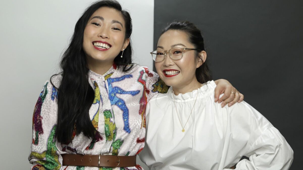 "Based on an actual lie": Awkwafina, left, stars in "The Farewell," inspired by director Lulu Wang's own experience, about an American woman who joins a family trip to China to visit her dying grandmother.