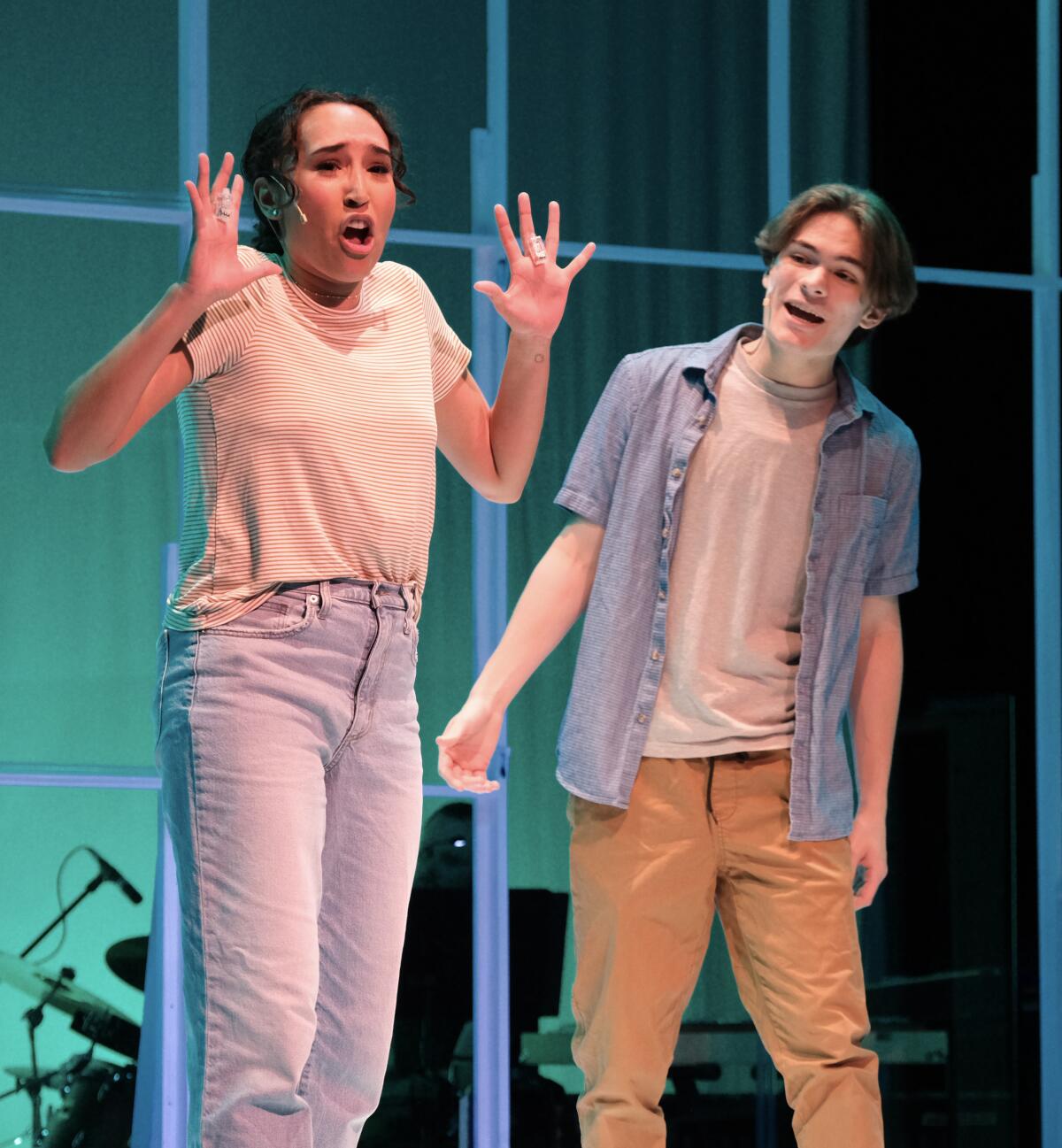 Salima Gangani, left, and Danny Holmes in Oceanside Theatre Company's "Next to Normal."