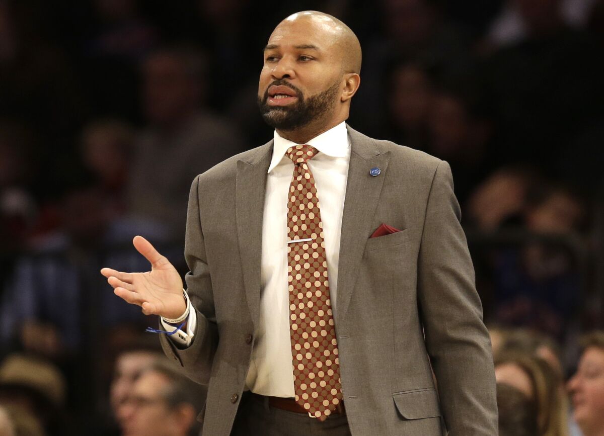 Derek Fisher is fired as New York Knicks coach by his mentor, team  President Phil Jackson - Los Angeles Times