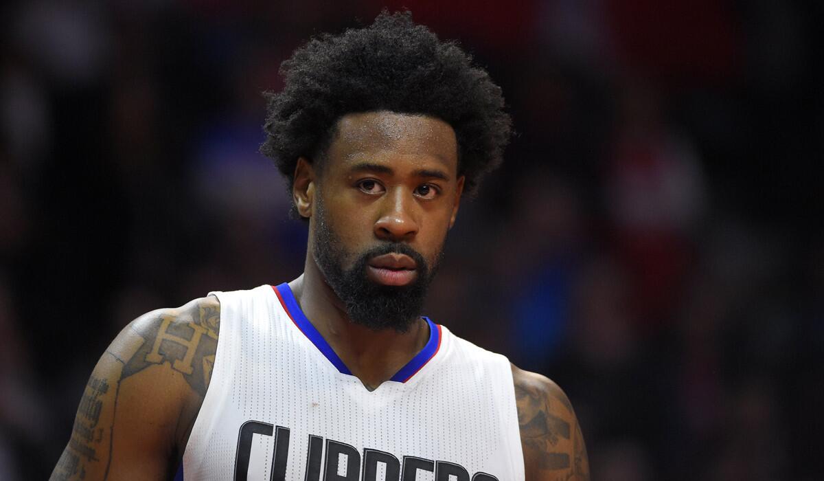 Los Angeles Clippers center DeAndre Jordan looks on during the second half against the Minnesota Timberwolves on Wednesday.