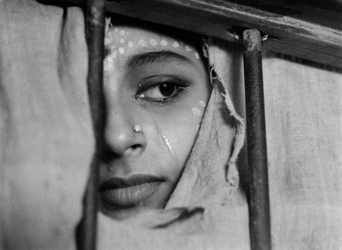 Sharmila Tagore as Aparna (Apu's wife) in "Apur Sansar" part of the "The Apu Trilogy," directed by Satyajit Ray.