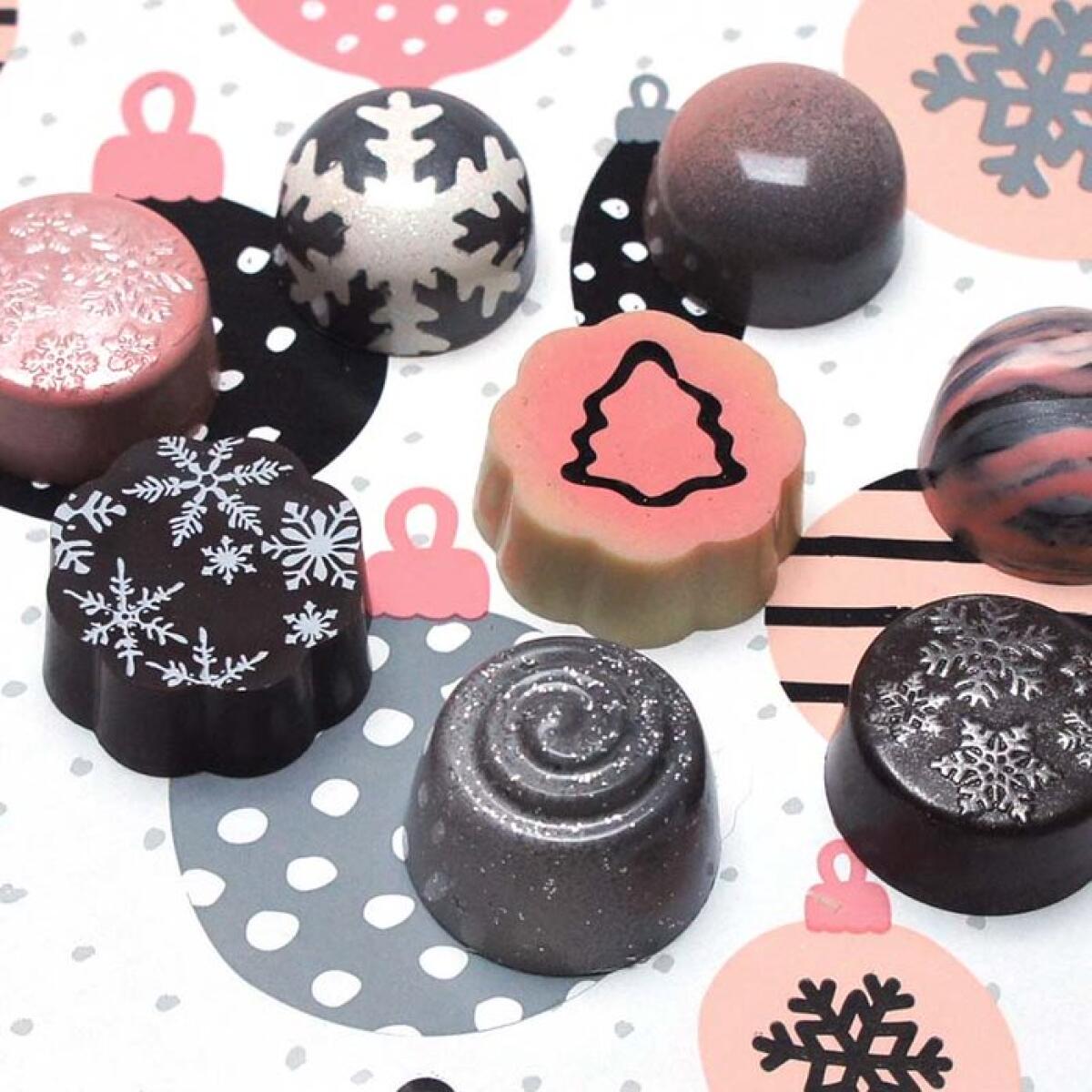 Seasonal bonbons from Sweet Petite Confections at the Little Italy Food Hall.
