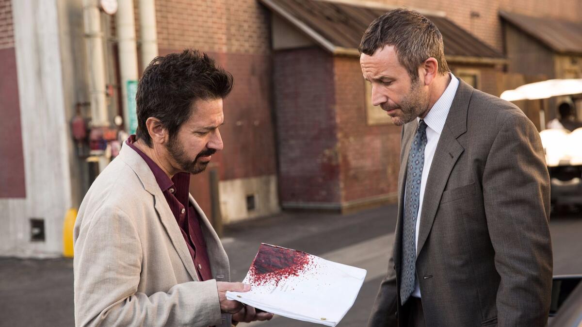 Ray Romano as Rick and Chris O'Dowd as Miles in the Epix series "Get Shorty." (Epix)