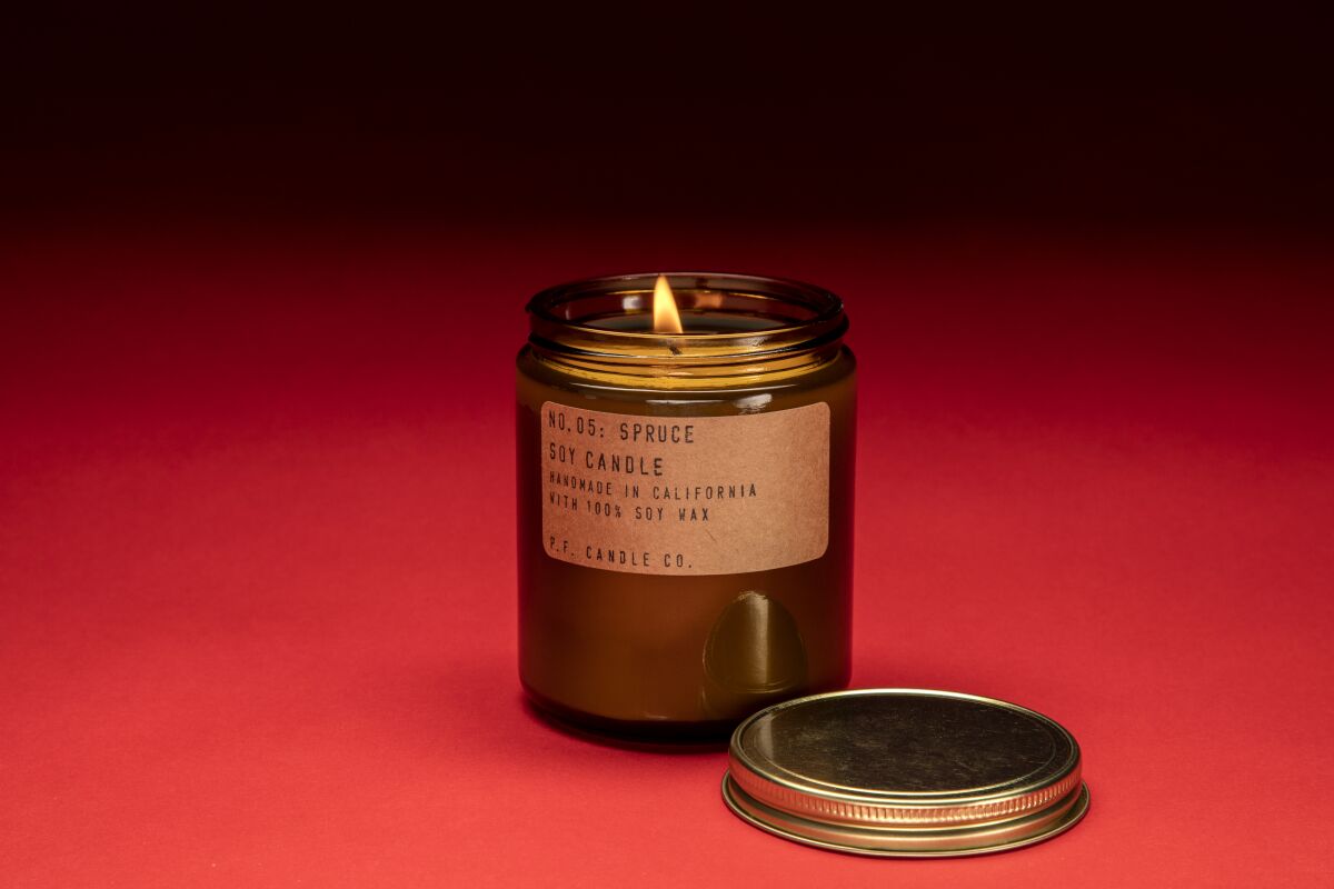 Spruce soy candle by P.F. Candle Co. 