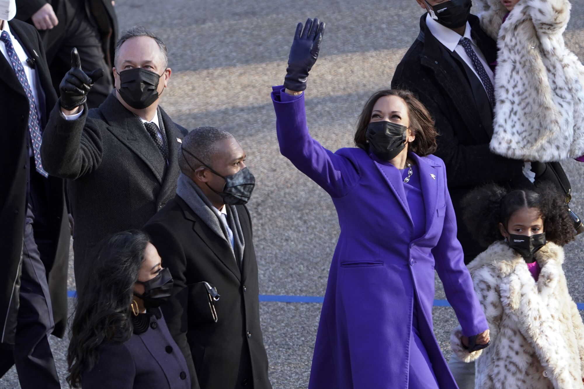 Vice President Kamala Harris and family after the inauguration.