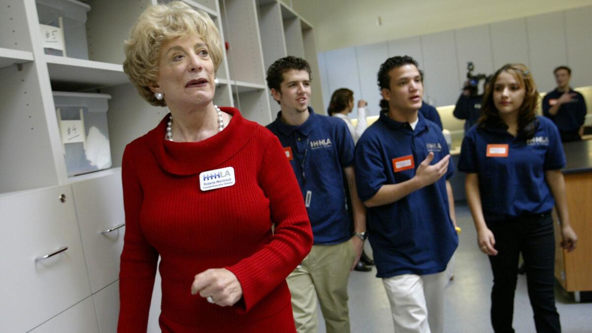 Roberta Weintraub at the opening of High Tech High on the campus of Birmingham High in Lake Balboa in 2004.
