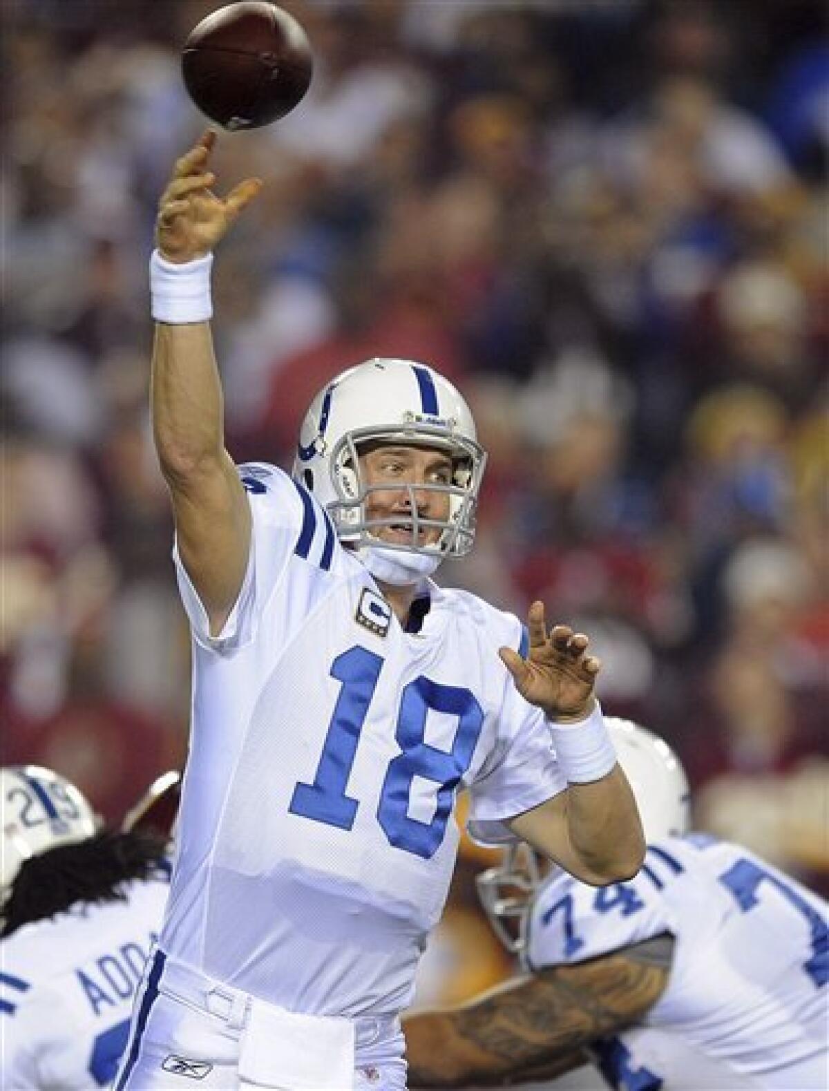 Manning throws 2 TDs; Colts beat Redskins 27-24 - The San Diego