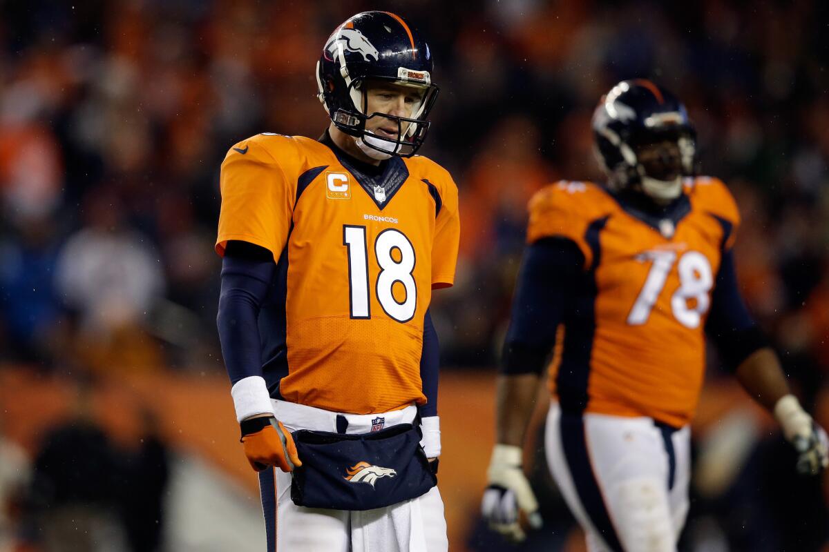 Peyton Manning of the Denver Broncos tops the list for most NFL merchandise sold bearing his name.