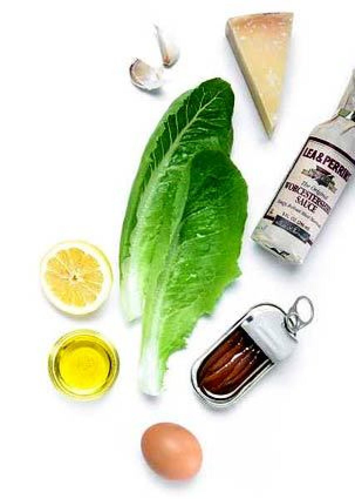 Ingredients for a traditional Caesar.