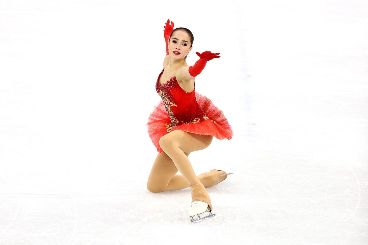 Alina Zagitova of the Olympic Athletes from Russia competes during the women's free skate.