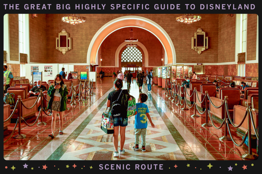 A framed photograph of a family walking through Union Station