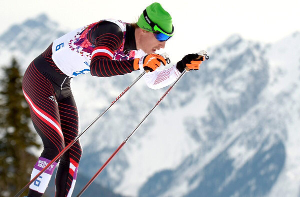 Austrian cross-country skier Johannes Duerr, who has tested positive for the blood-booster EPO, competes in the skiathlon competition at the Winter Games last week.