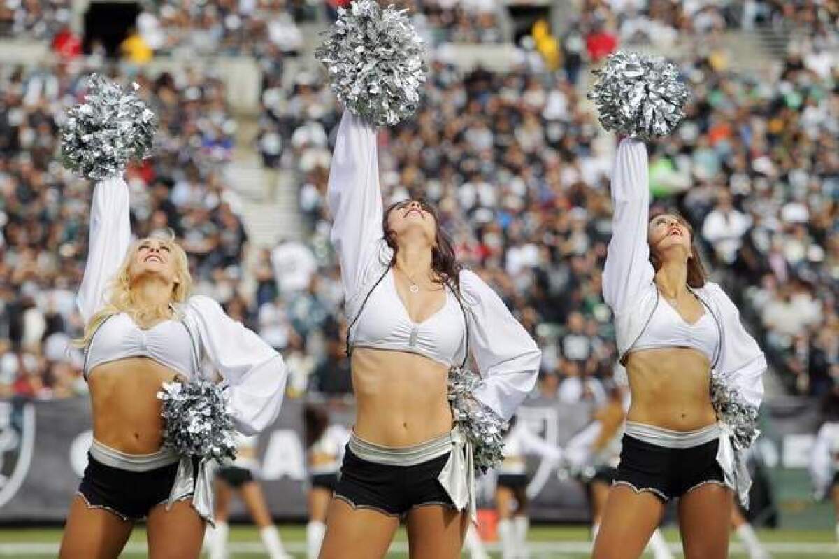Members of the Raiderettes perform during a game last season.