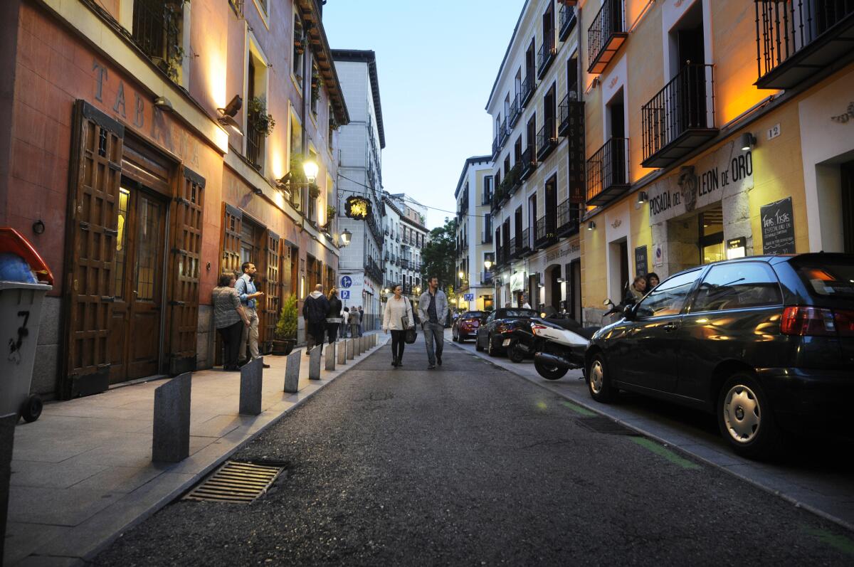 Narrow streets of Madrid, Spain