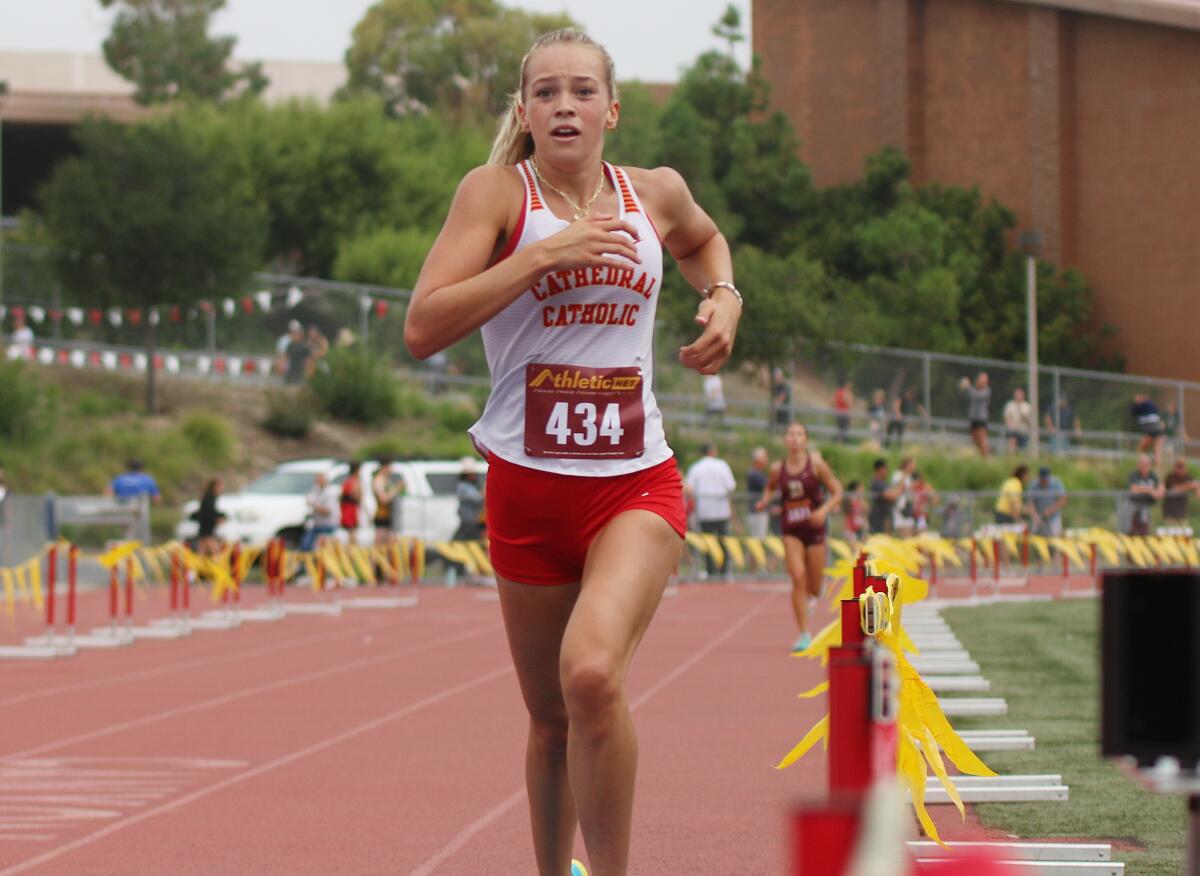 Sophomore Lindsay Zimmer was the leader for Cathedral Catholic's winning team.