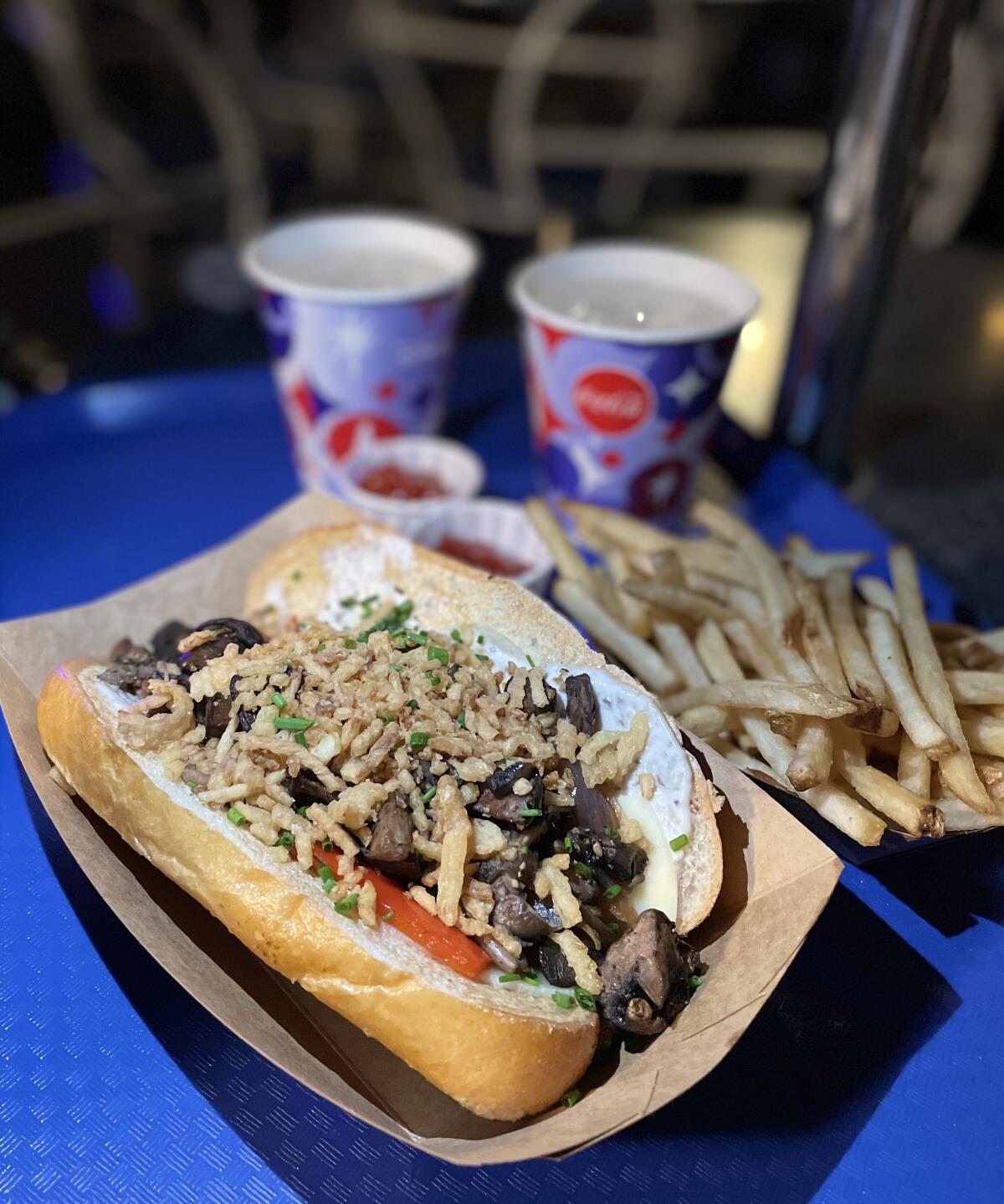 The Mushroom Philly sandwich at Galactic Grill at Disneyland Park.