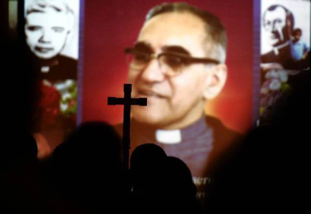 Archbishop Oscar Romero of El Salvador is remembered during a 2005 Mass at the Dolores Mission in Los Angeles, commemorating the 25th anniversary of his assassination.