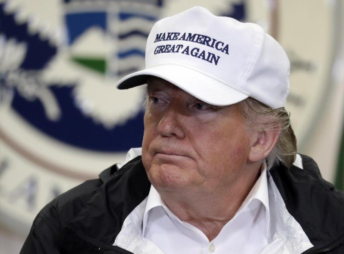 President Trump participates in a roundtable discussion on border security in Texas on Thursday.