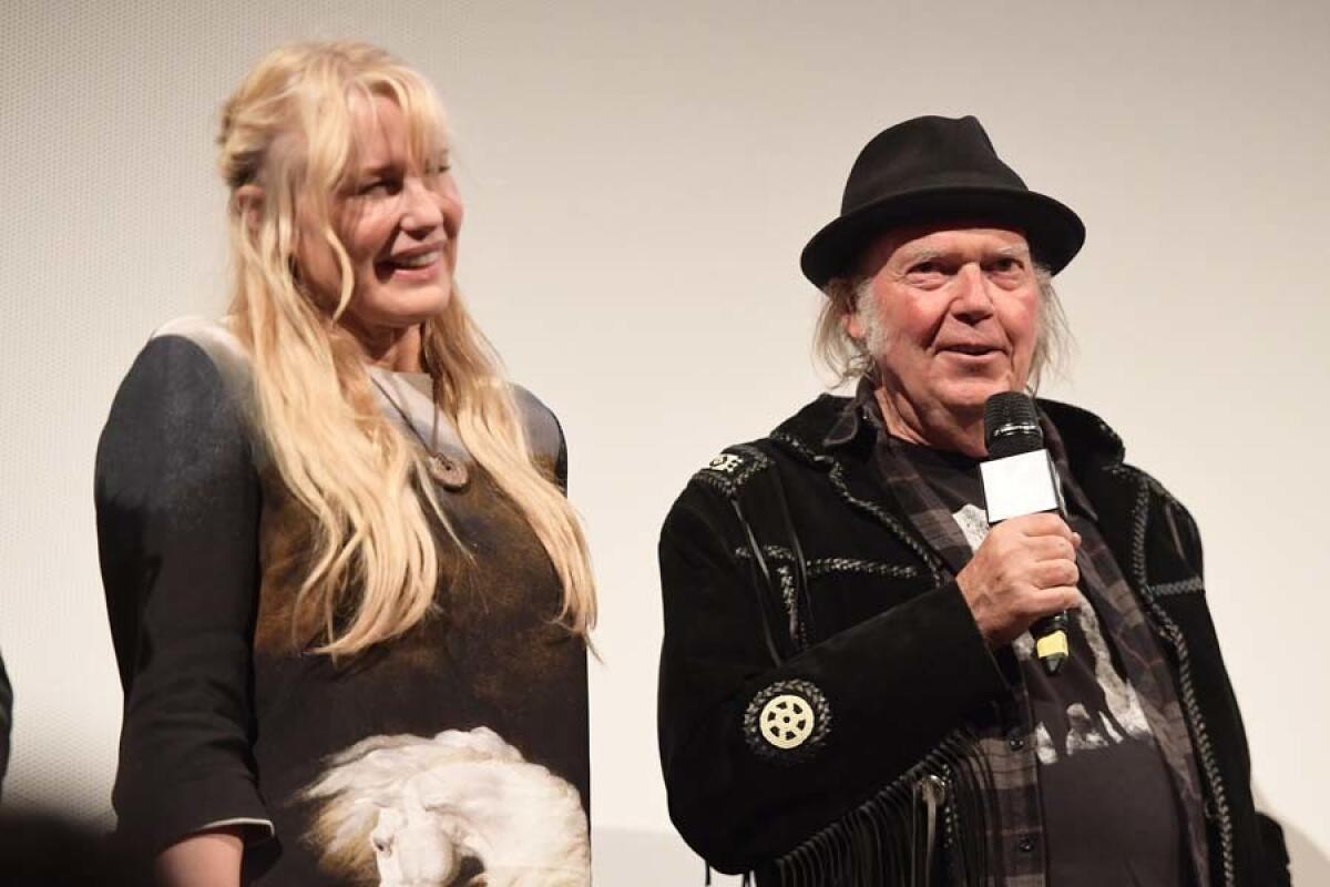 Daryl Hannah and Neil Young in May.