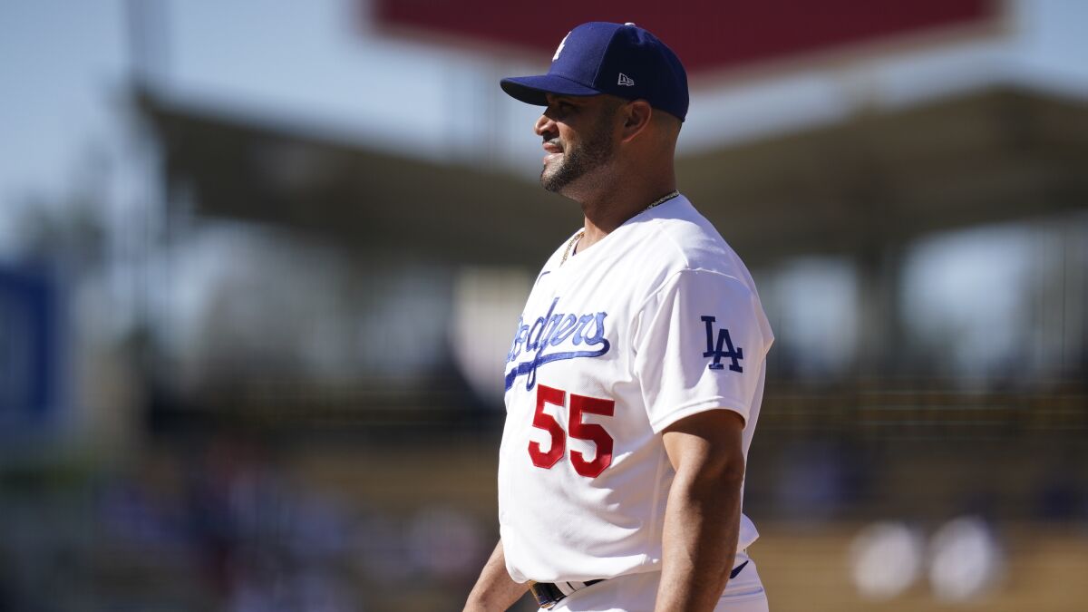 Dodgers first baseman Albert Pujols during a game against the Colorado Rockies.