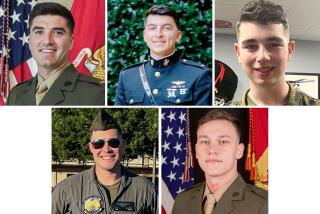 The Marine Corps released the names of the five men killed when their helicopter crashed in the Cuyamaca Mountains.