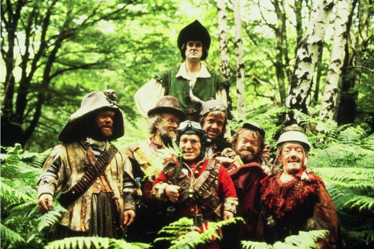 Monty Python's John Cleese, top, appeared in director Terry Gilliam's 1981 adventure-fantasy "Time Bandits," made for George Harrison's HandMade Films company.